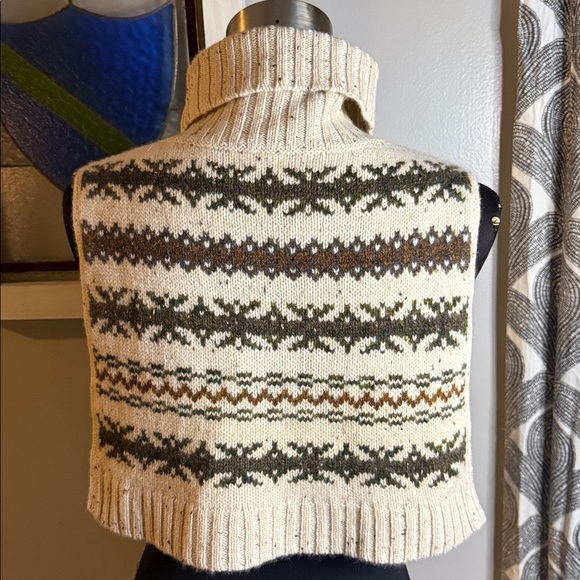 Eric Bompard 100% Cashmere FairIsle Turtleneck Bib - Picture 6 of 9